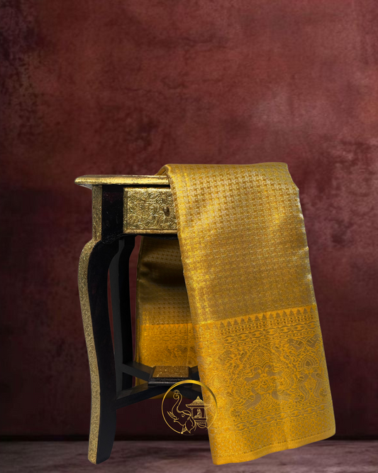 Yellow & Gold Tissue Meenakari Saree