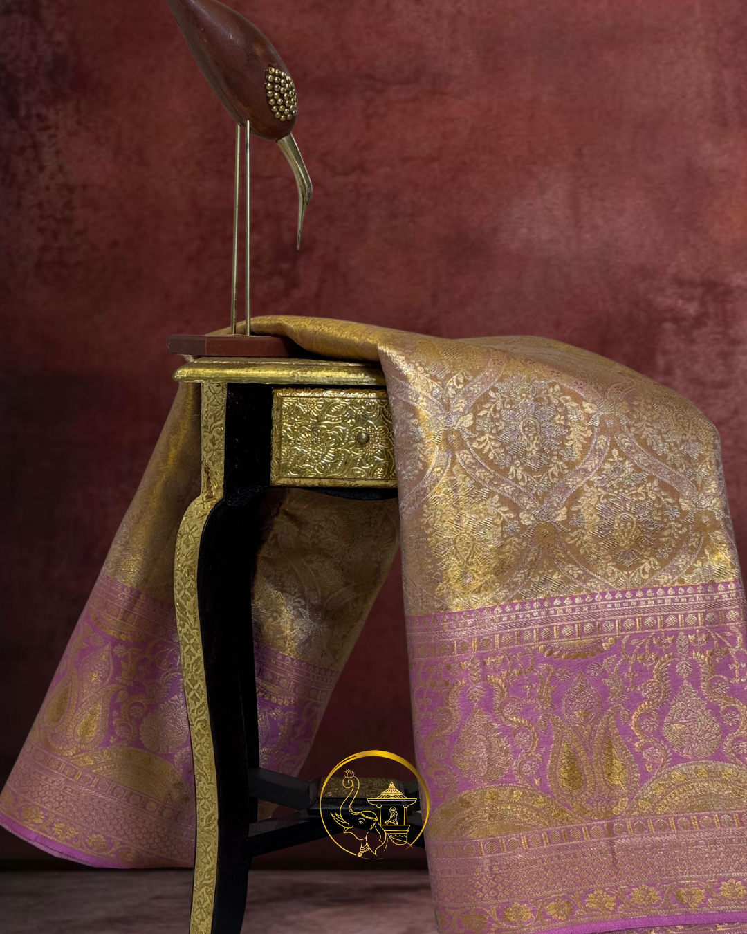 Lavender Pink Meenakari Saree