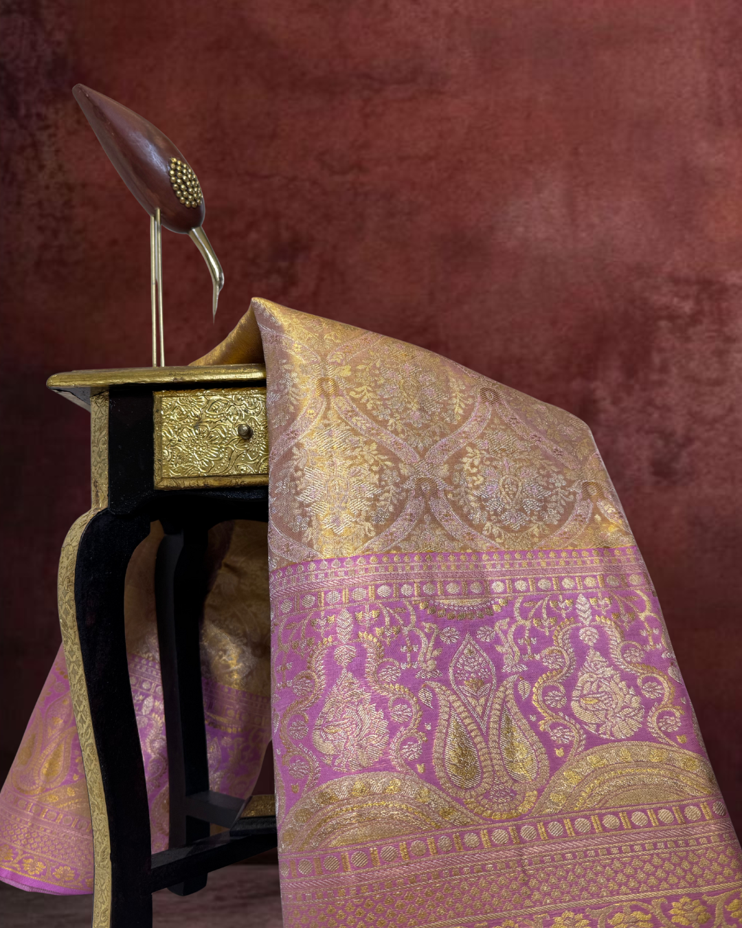 Lavender Pink Meenakari Saree