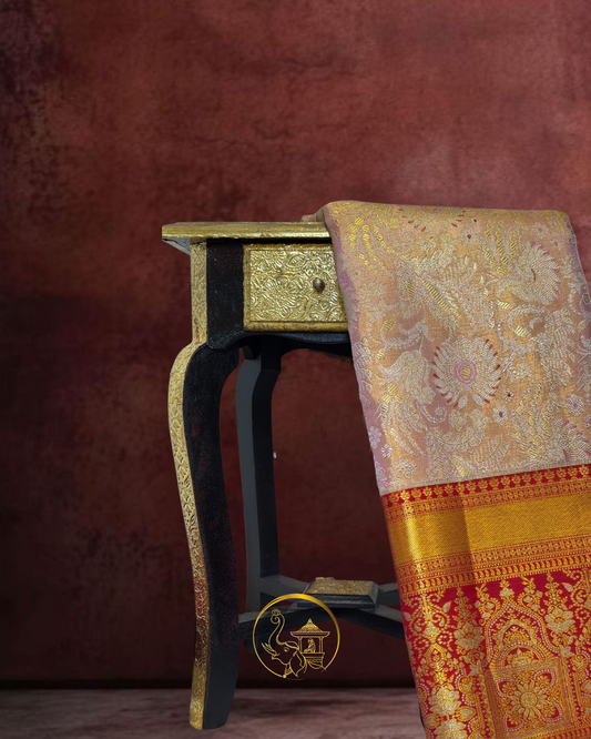 Kanjeevaram Silk Saree with Pure Gold Zari – Perfect for Brides