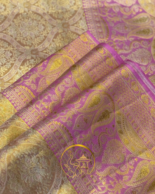 Lavender Pink Meenakari Saree