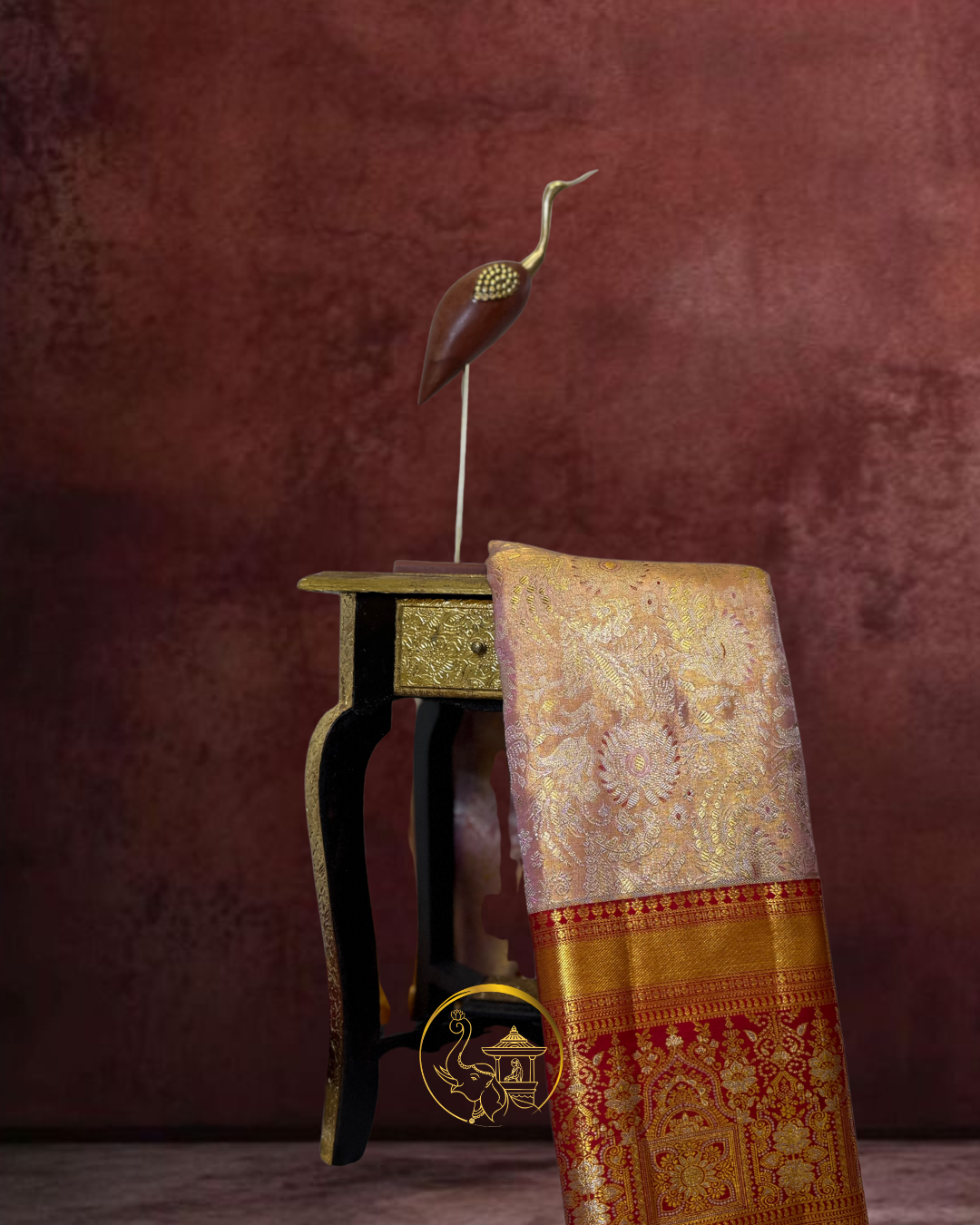 Kanjeevaram Silk Saree with Pure Gold Zari – Perfect for Brides